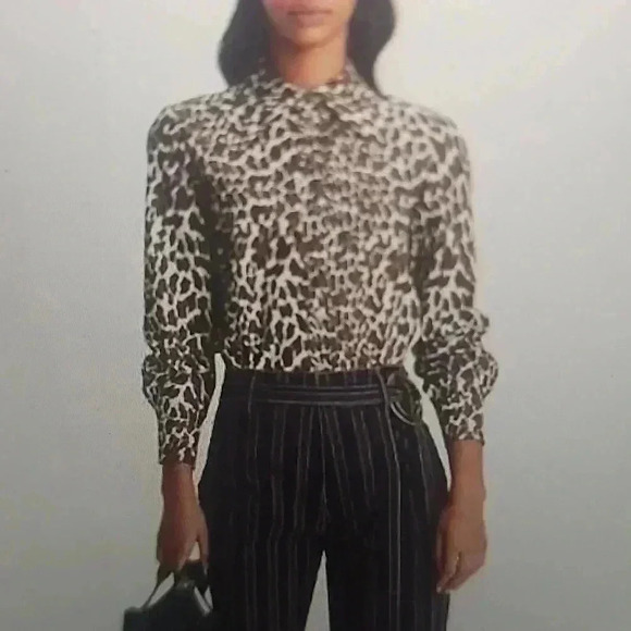TORY BURCH REVA LEOPARD POPLIN SHIRT SIZE 6 - Picture 2 of 4